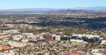 This is an aerial view of the city of Phoenix where ASTA-USA offers professional translation services.