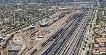 This is an aerial view of a train station. ASTA-USA provides professional translation services in this city.