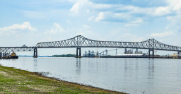 Pictured: The Mississippi River bridge in Baton Rouge Louisiana.