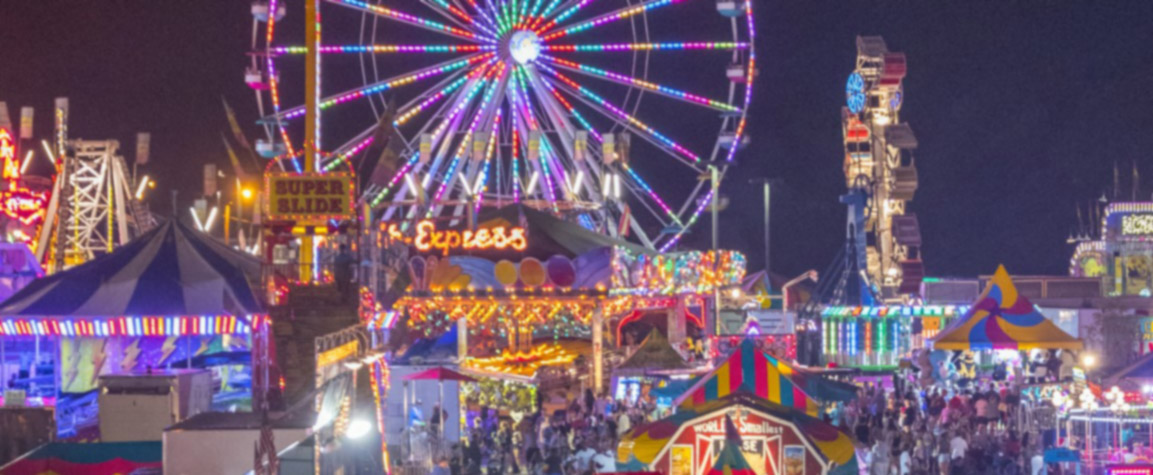 This is an image of the Buffalo fair at night.