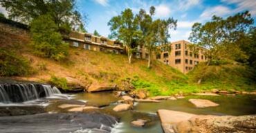 Pictured: The Reedy River at Falls Park in Greenville South Carolina.