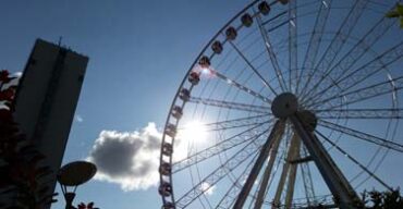 Pictured: A large ferris wheel in Manchester New Hampshire.