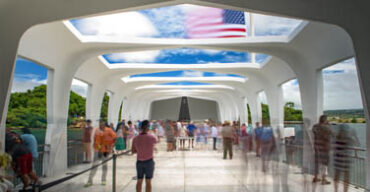 Pictured: Indoor the Pearl Harbor National Memorial in Pearl City Hawaii.