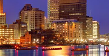 This is a skyline of downtown Providence at night. ASTA-USA provides professional translation services in this city.