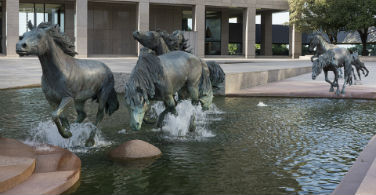This is an image of The Mustangs of Las Colinas in Irving Texas.